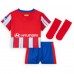 Camisa de Futebol Atletico Madrid Equipamento Principal Infantil 2024-25 Manga Curta (+ Calças curtas)